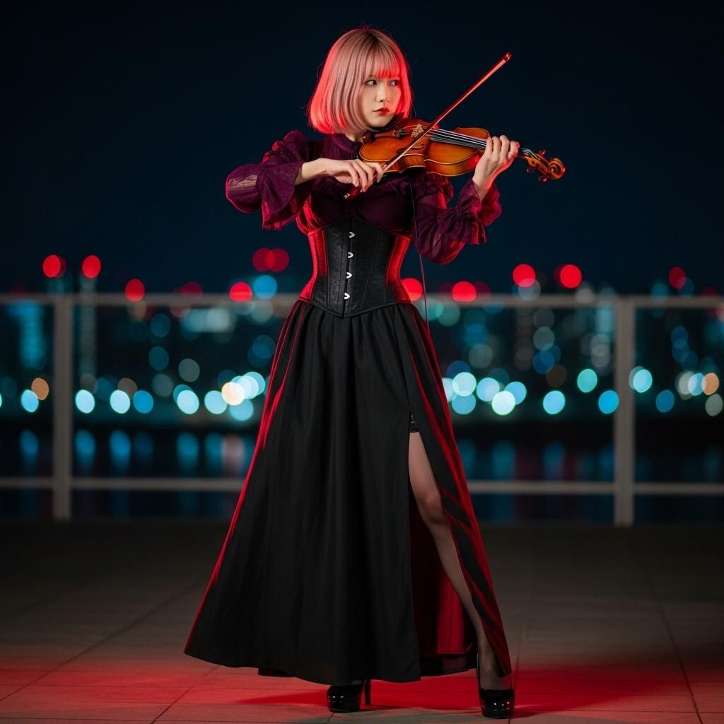 バイオリニスト　屋外ソロコンサート