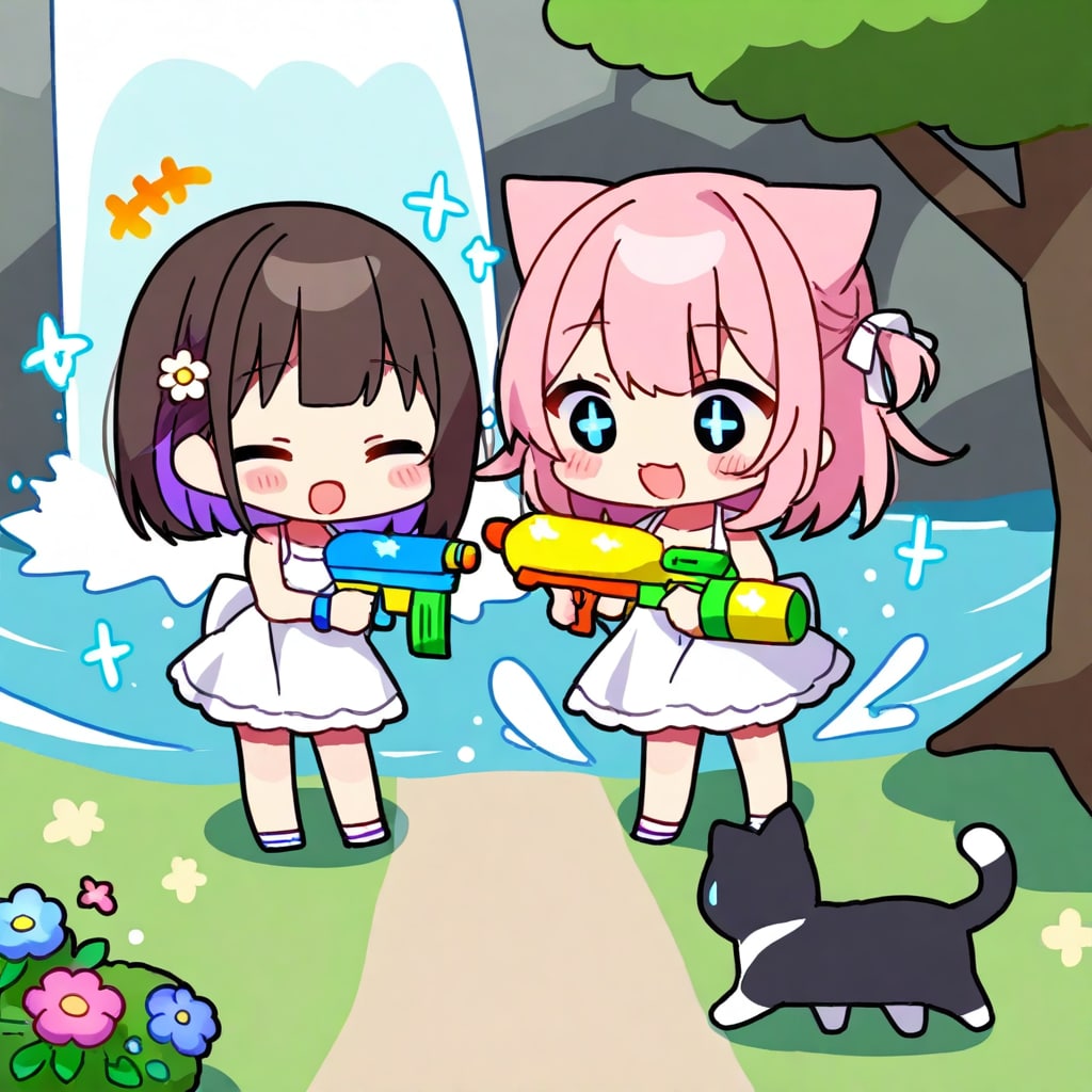 仲良しちゃんの水遊び
