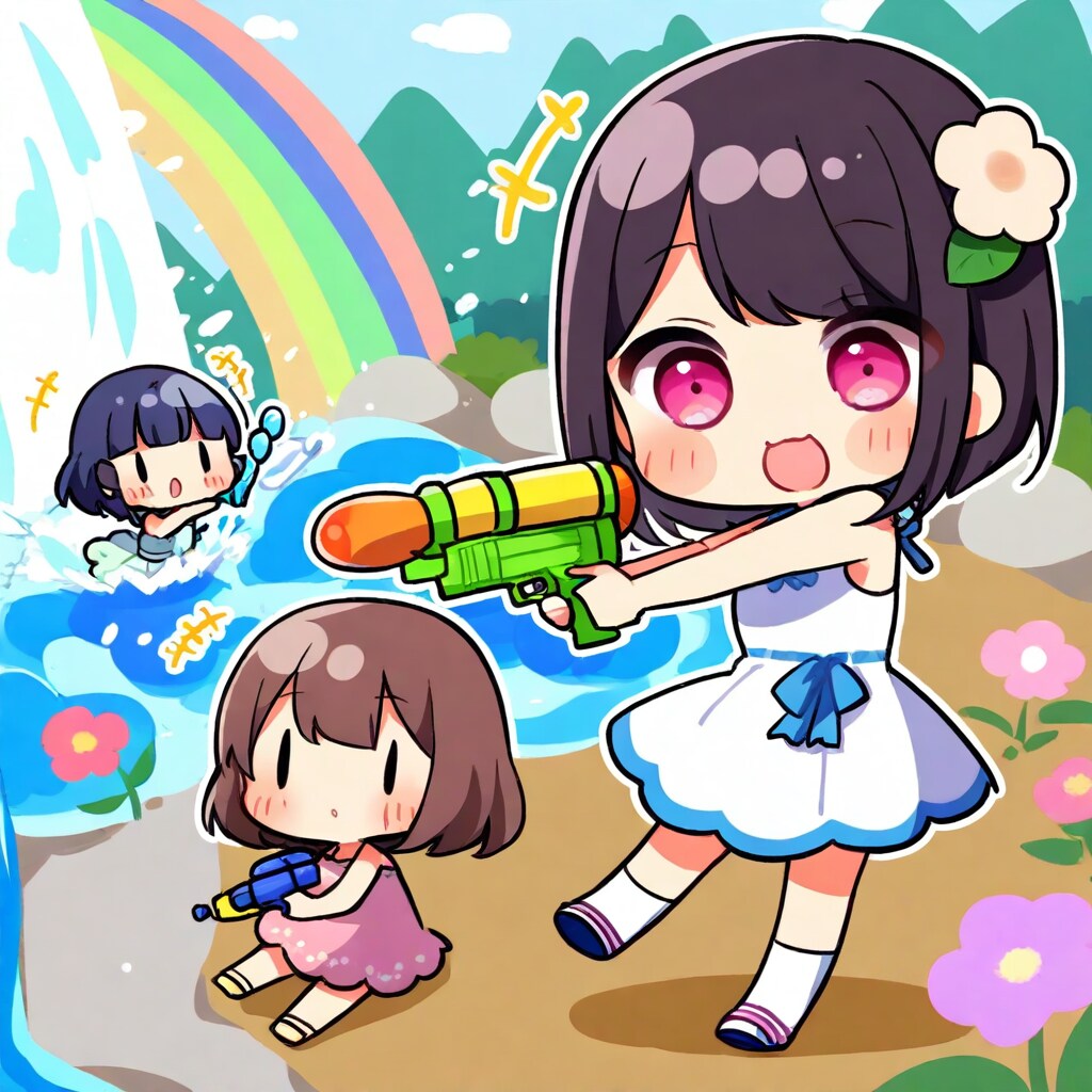 仲良しちゃんの水遊び