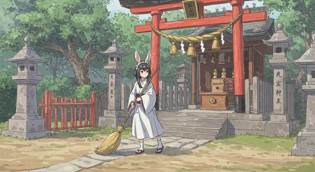 巫女バニーの1日 (巫女18)