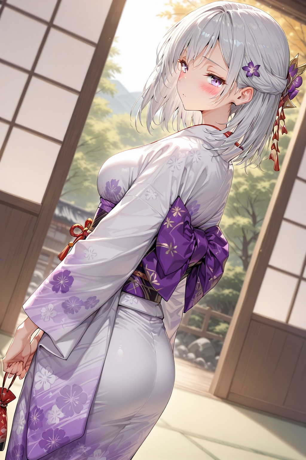 (1219)銀髪ちゃん着物 | の人気AIイラスト・グラビア