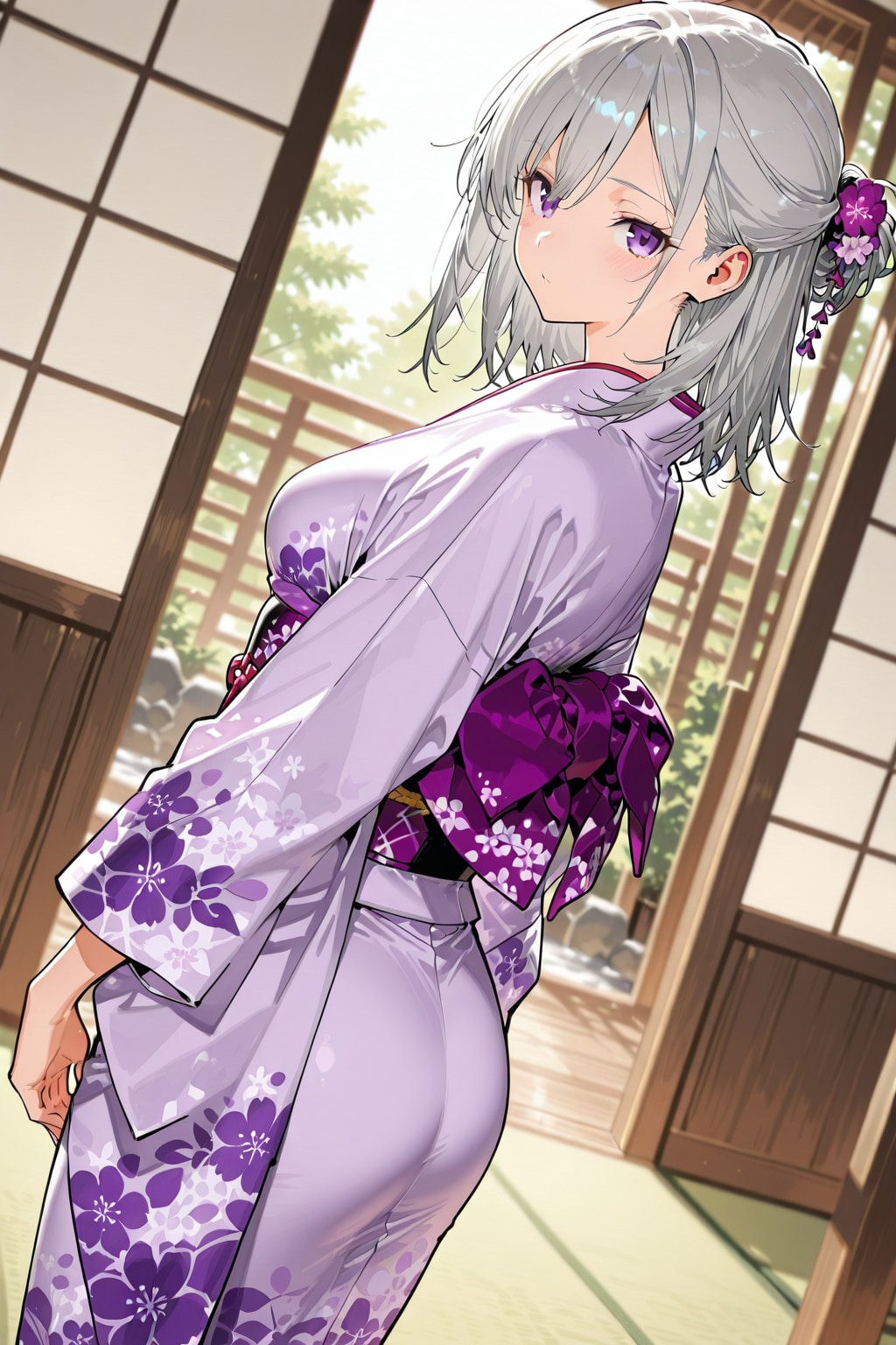 (1219)銀髪ちゃん着物