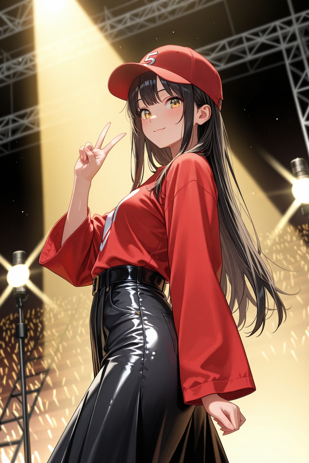 ロングスカート穿いた野球女子ちゃん