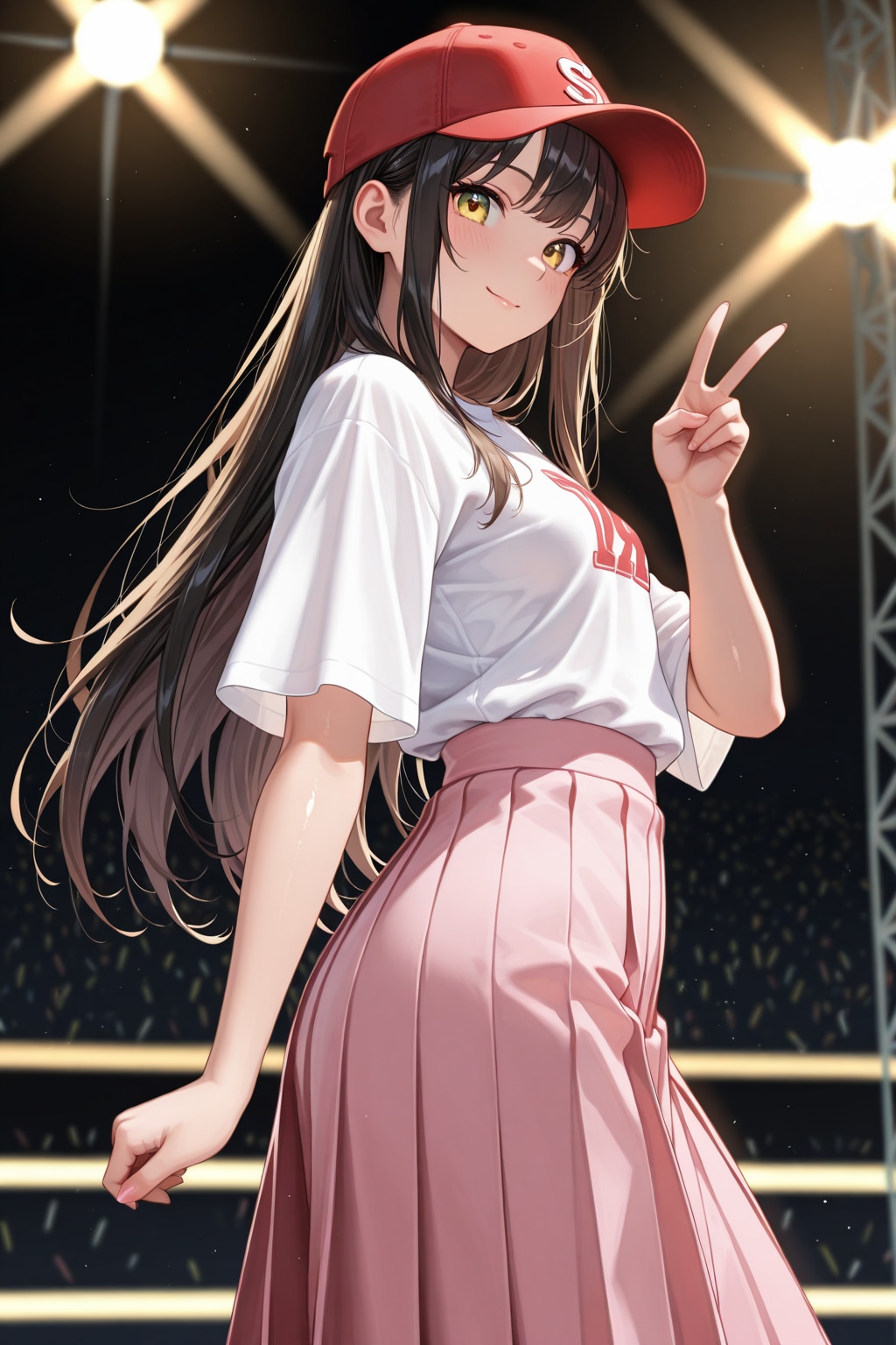 ロングスカート穿いた野球女子ちゃん