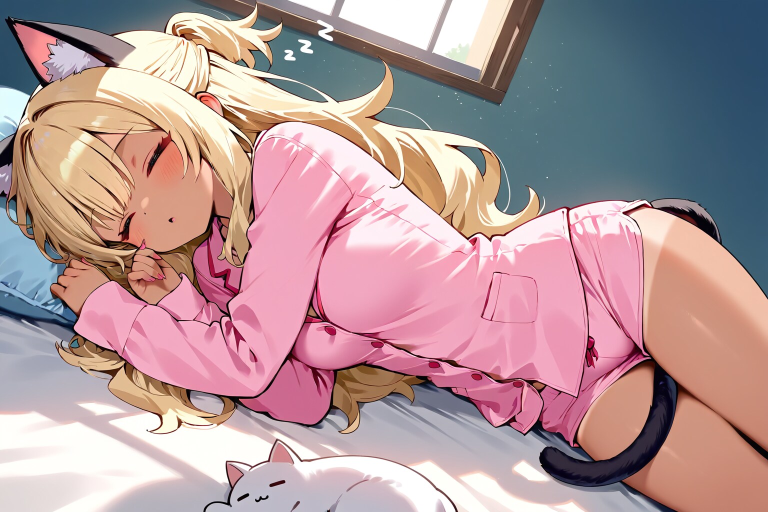 お昼寝中の金髪ちゃん