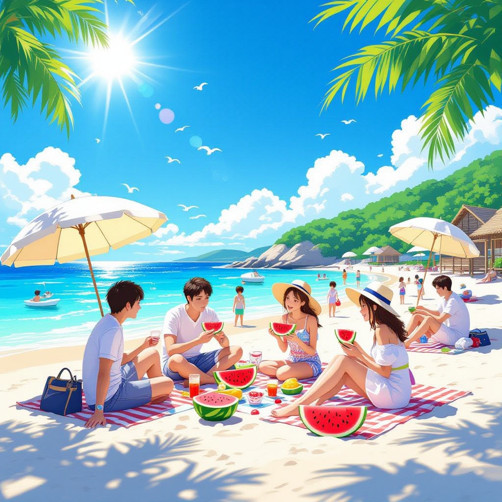 夏空と家族のひととき