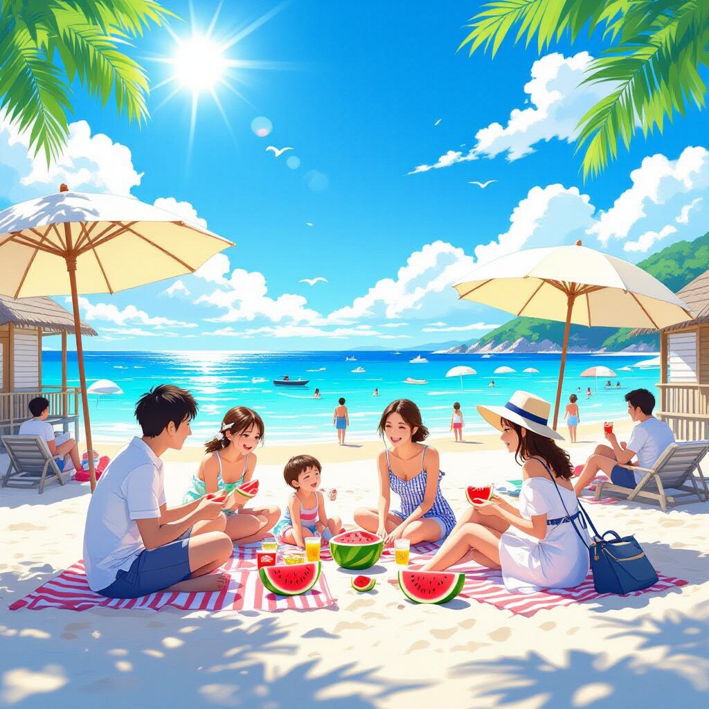 夏空と家族のひととき | の人気AIイラスト・グラビア