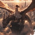 ドラゴンとニューヨークの空を飛ぶ少女 4枚目
