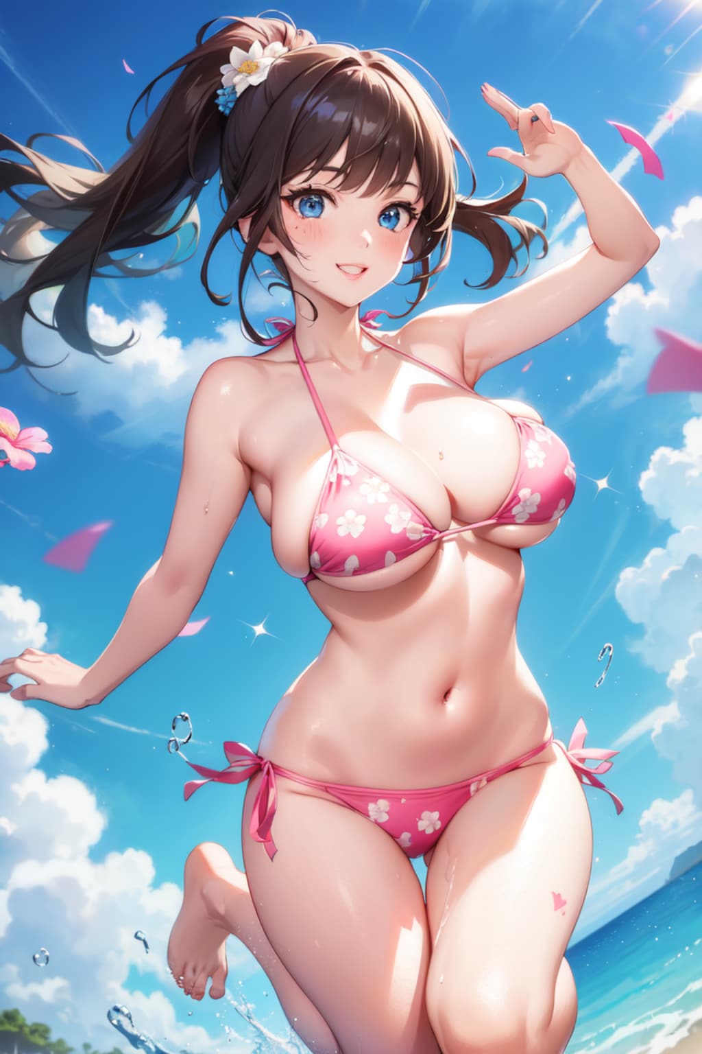 浜辺でダッシュ