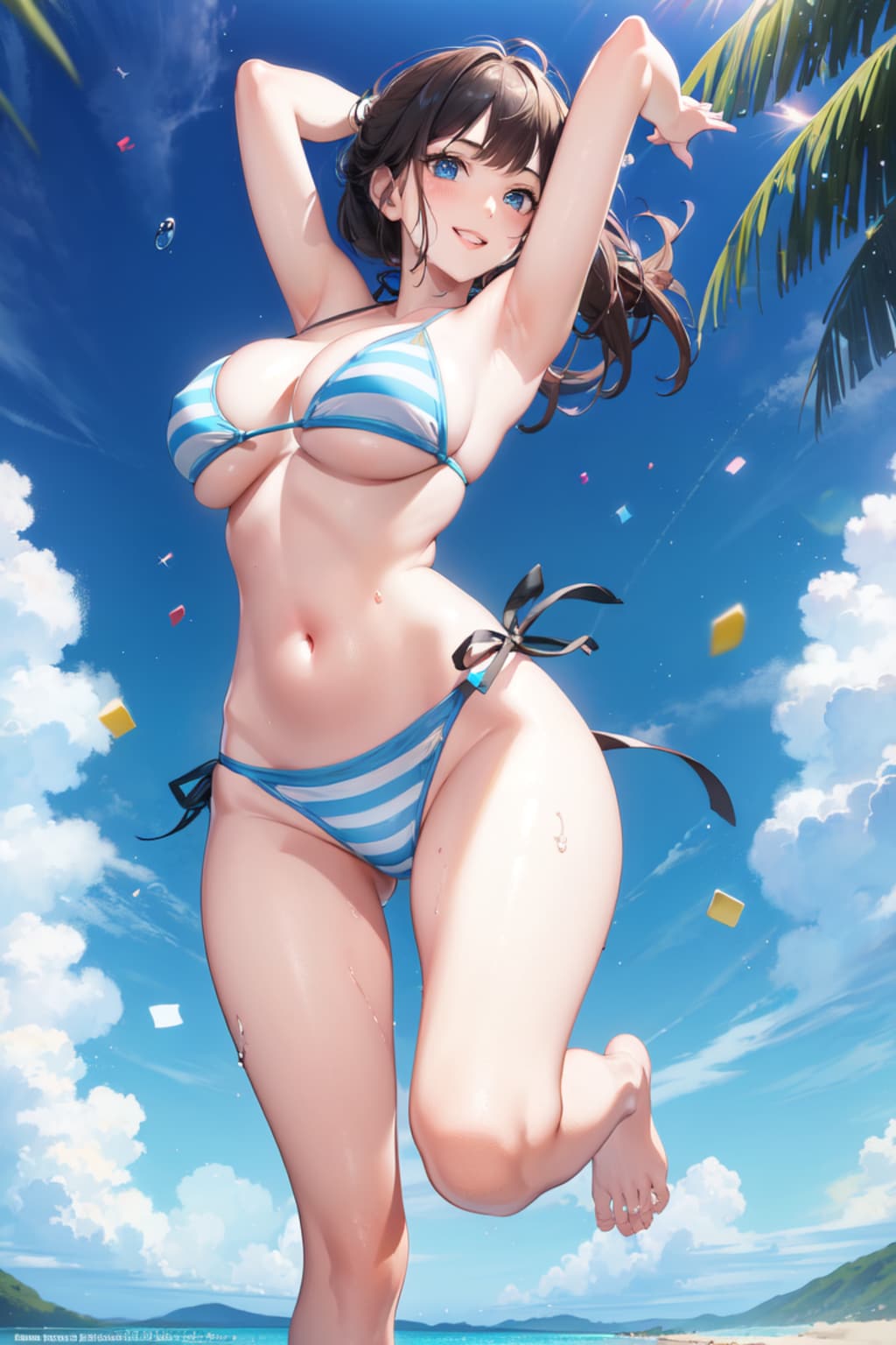 浜辺でダッシュ