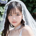 紫陽花とウェディングドレス 2 2枚目