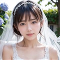紫陽花とウェディングドレス 2 7枚目