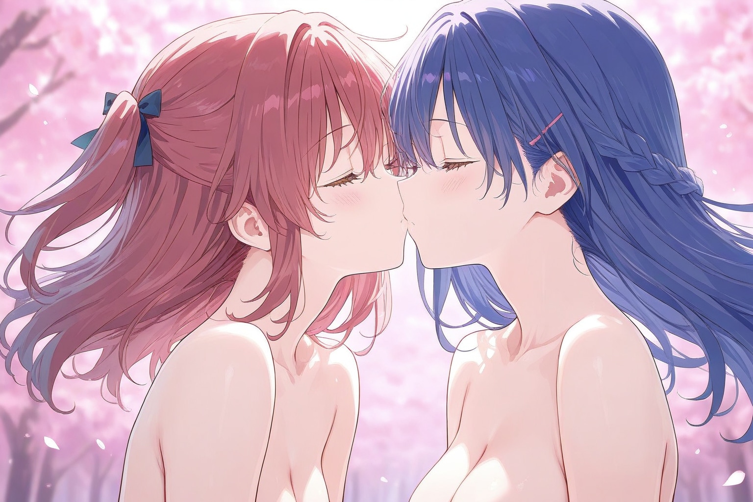 桜の下で…