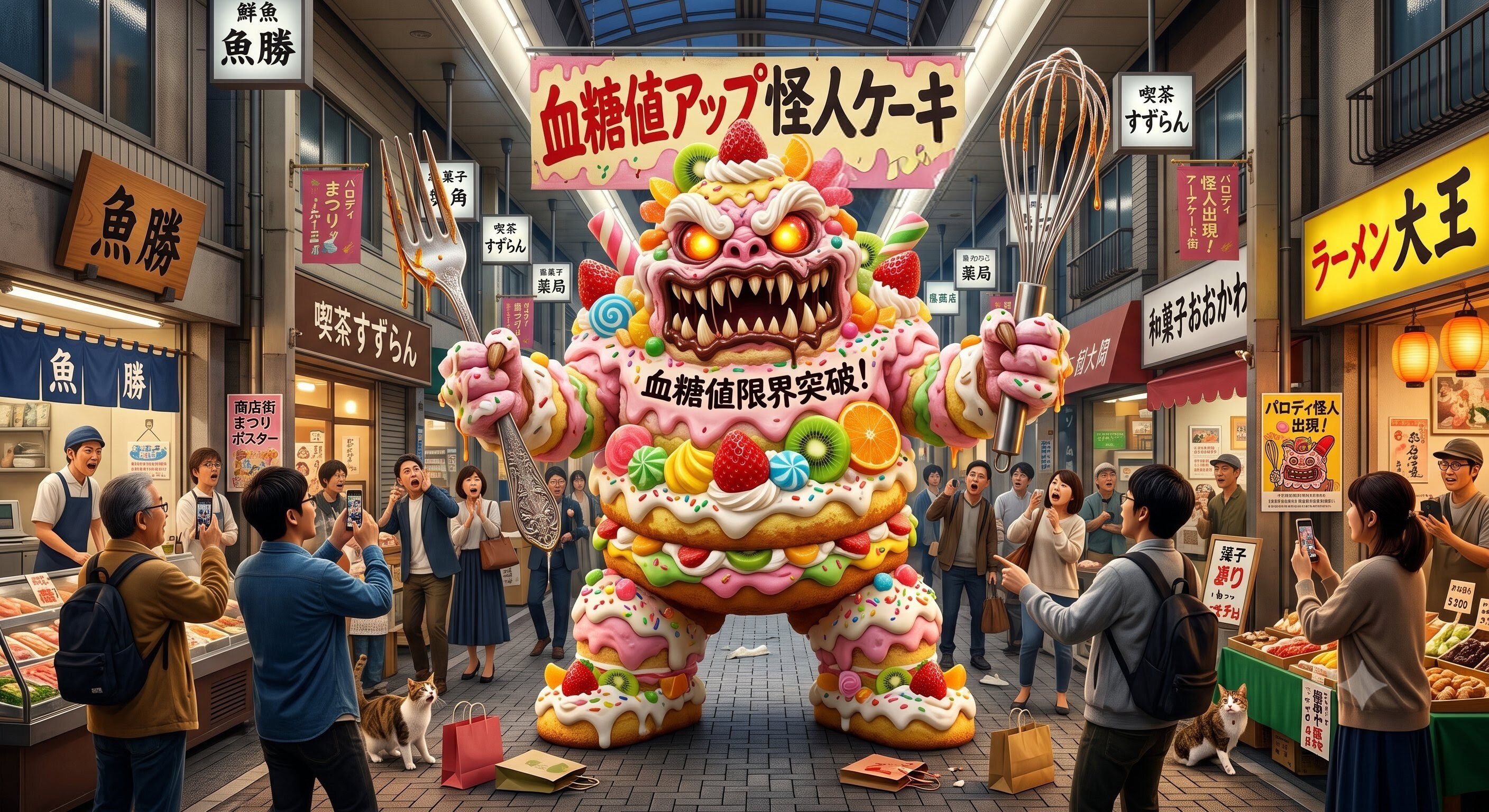 血糖値アップ怪人ケーキ😏