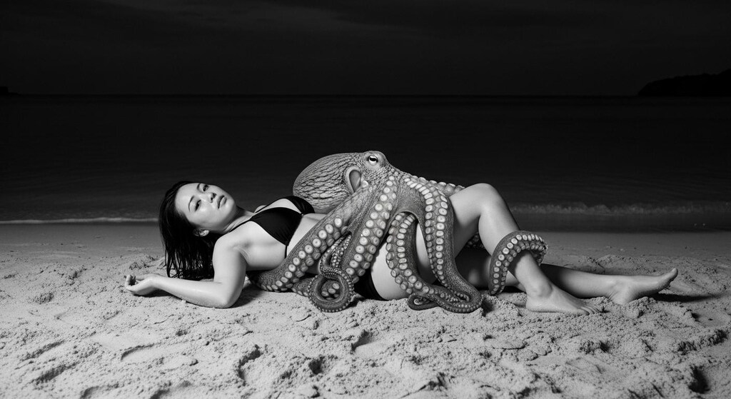 蛸と戯れる。