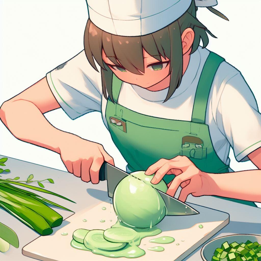 キャベツを切る