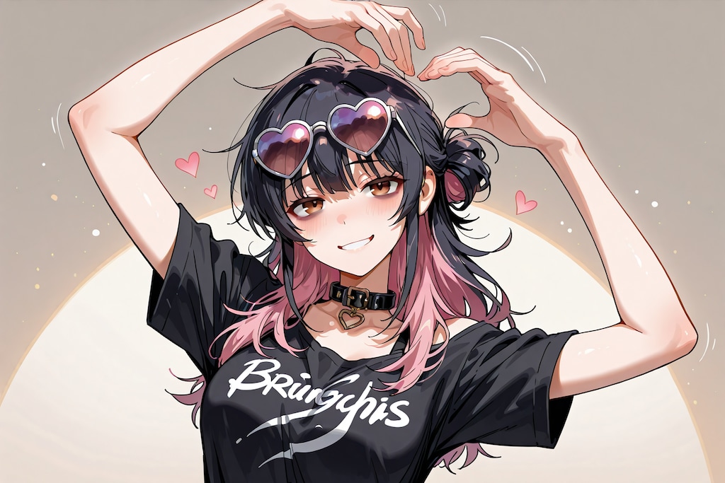 リカちゃんさんと残念美人で腕でハート