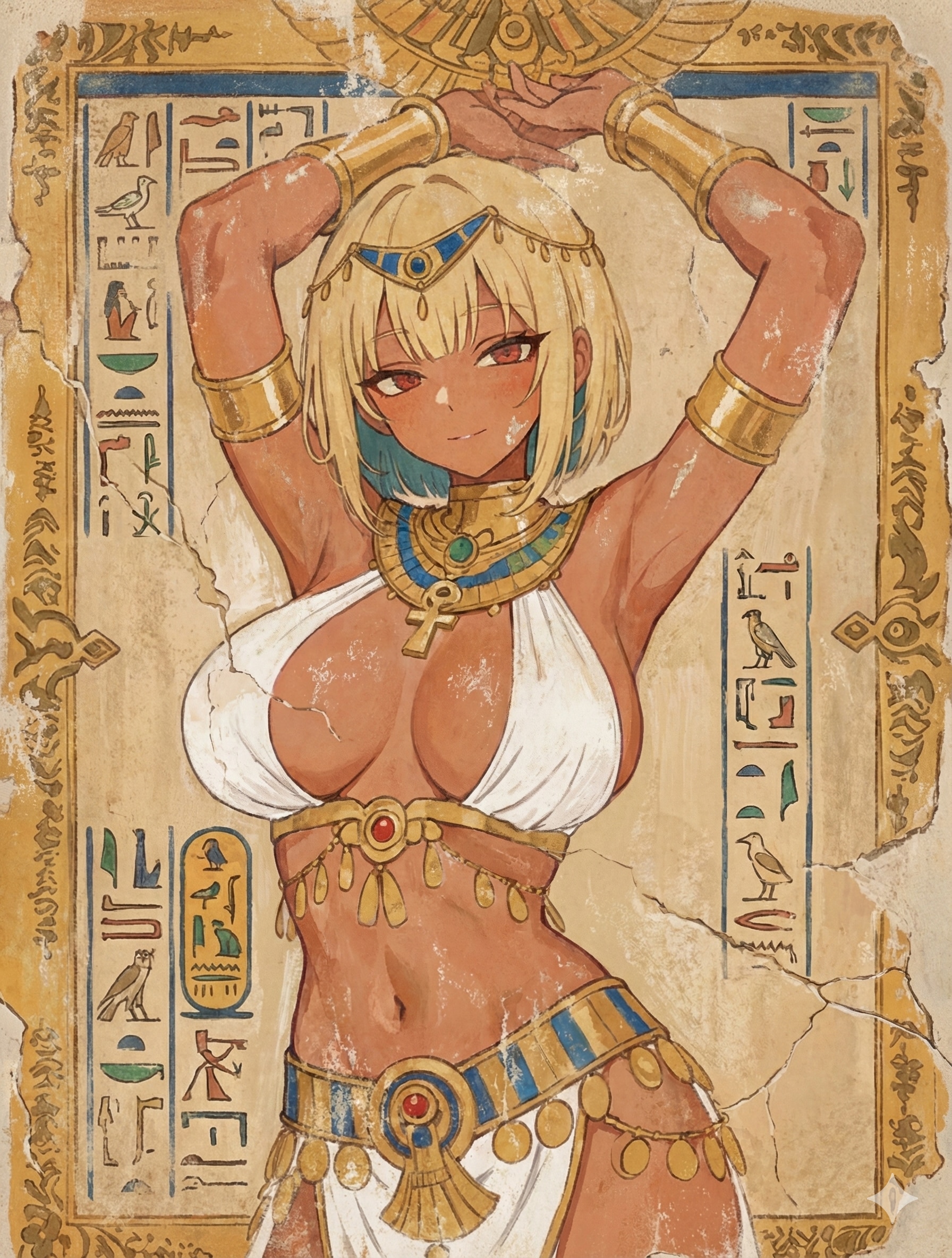エジプト古代神殿で発見された壁画