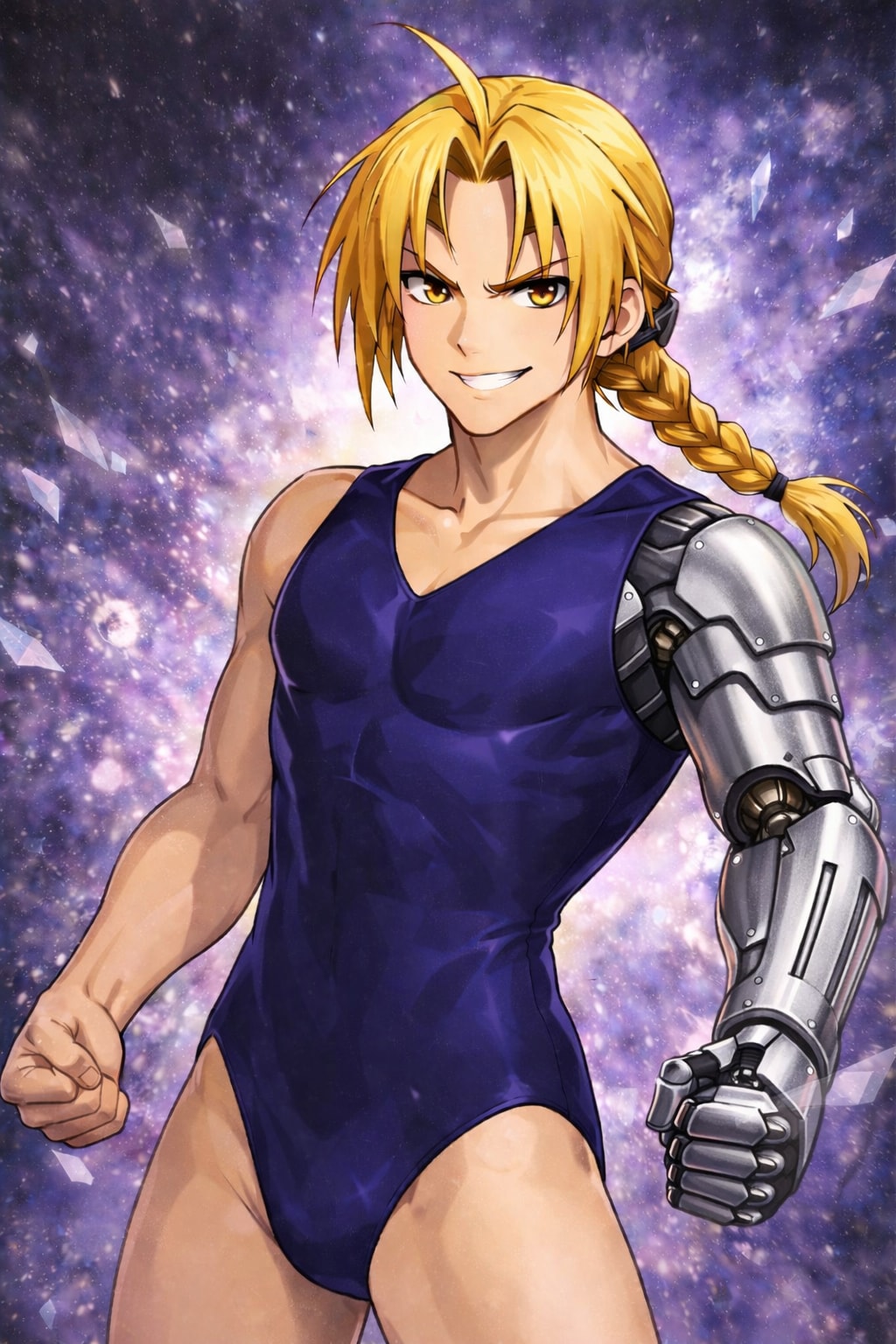 エドワードにスク水、競水(女モノ)を着せた。３