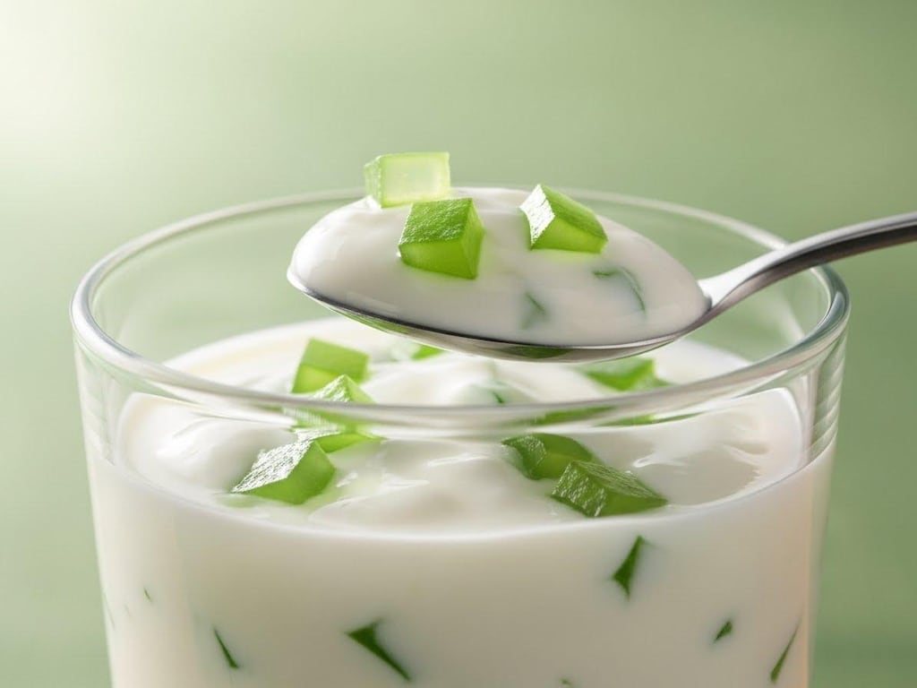 デザートのアロエヨーグルト