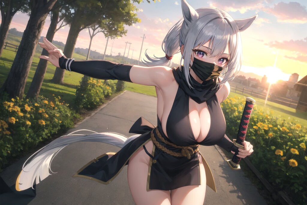 馬耳忍者のバストは豊満であった