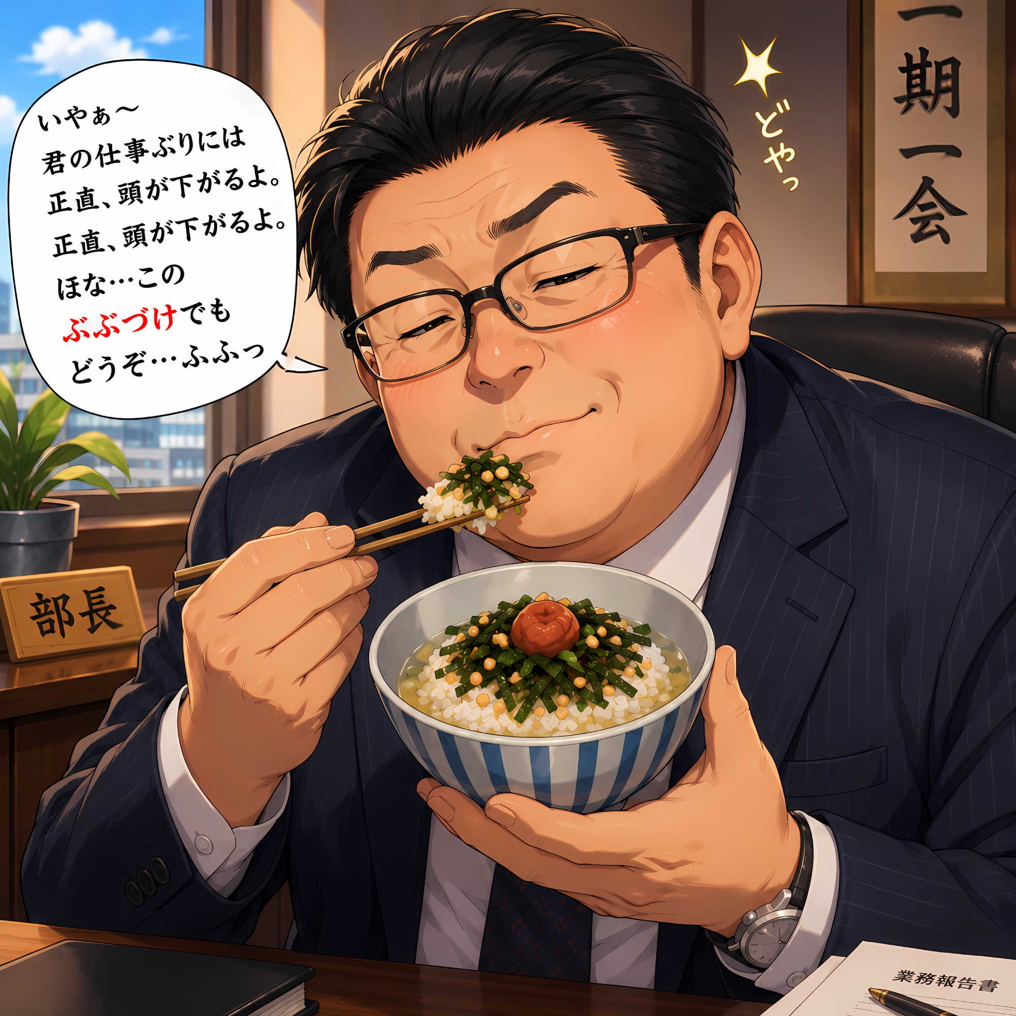 (多重コンボ)６.「ぶ」→「ぶぶ漬けを食べている部長」K-sk