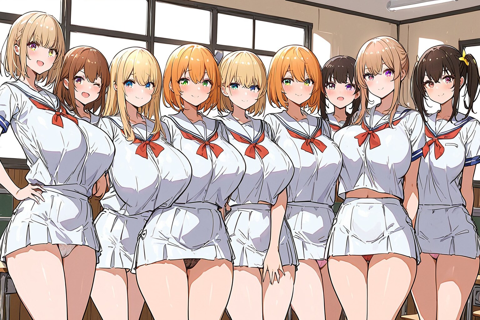 セーラー服のかわいい女子高校生達がみて見たーい