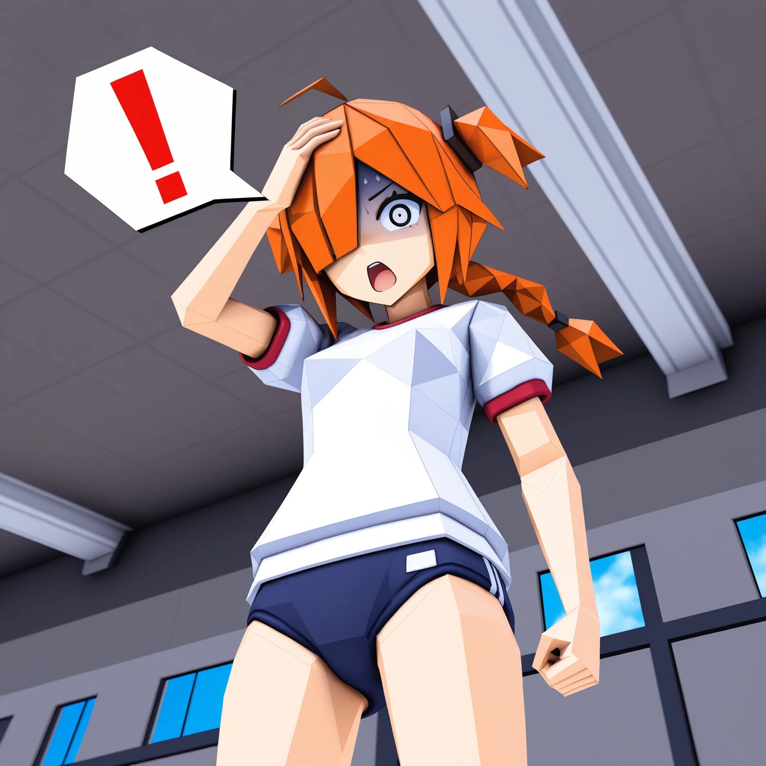 目隠れちゃんのセクシーブルマ姿のはずが！