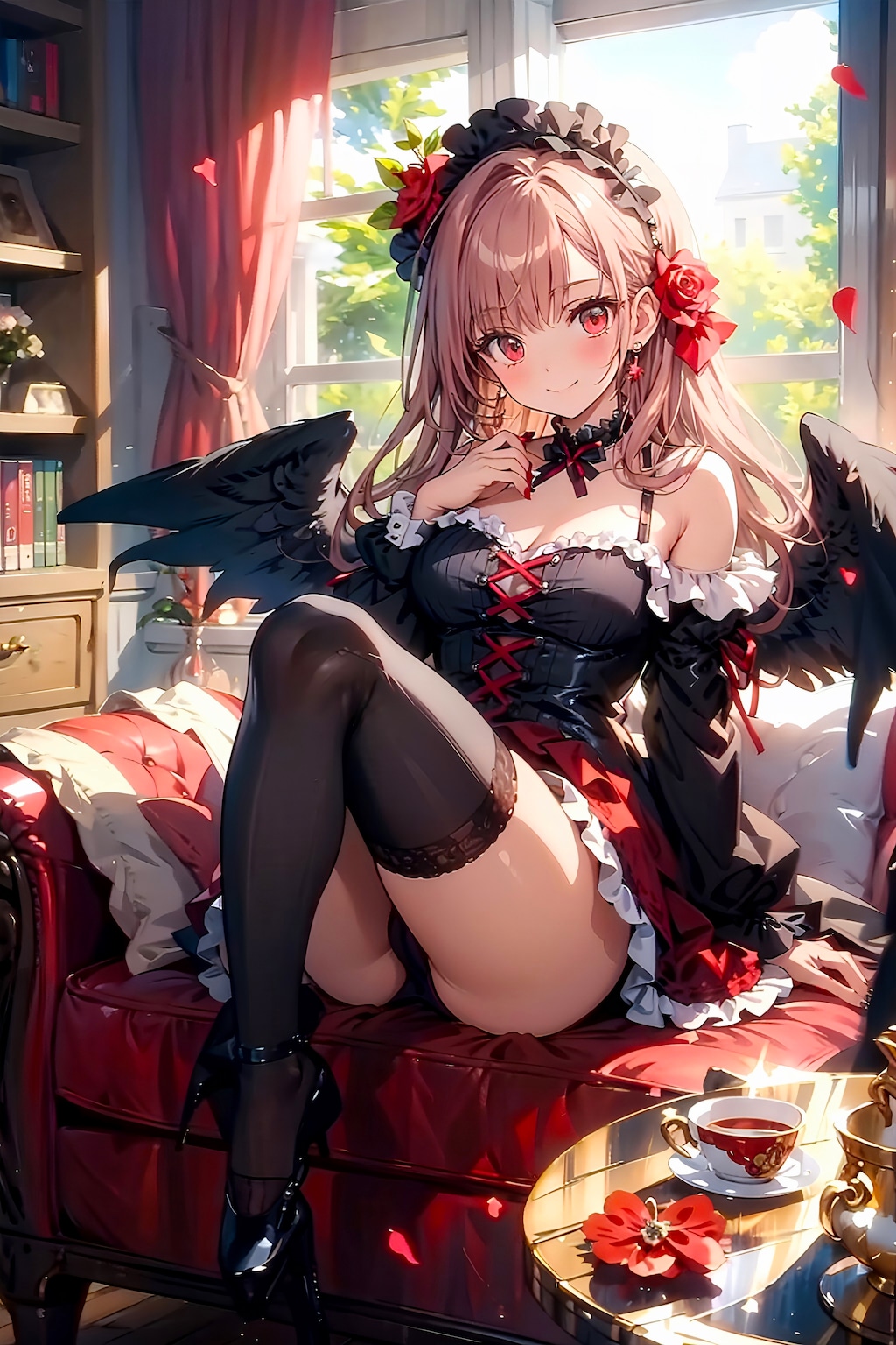 今日のトパーズちゃん　翼のゴスロリ