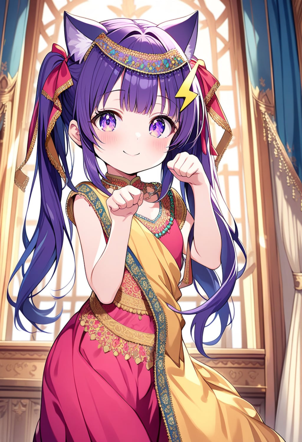 サリーを着た少女