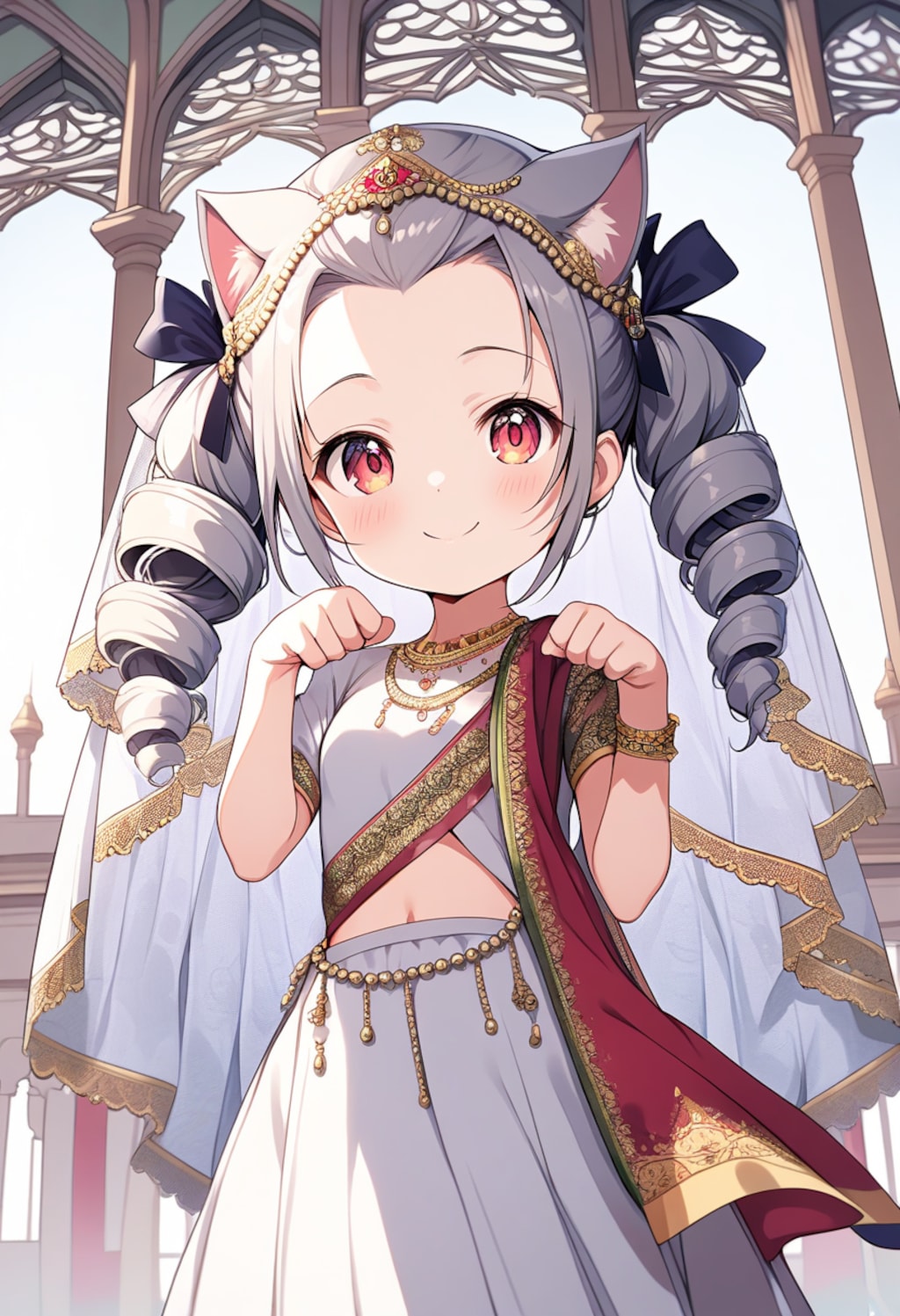 サリーを着た少女