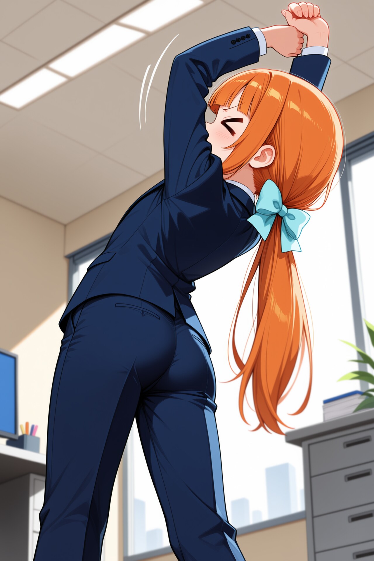 伸びー