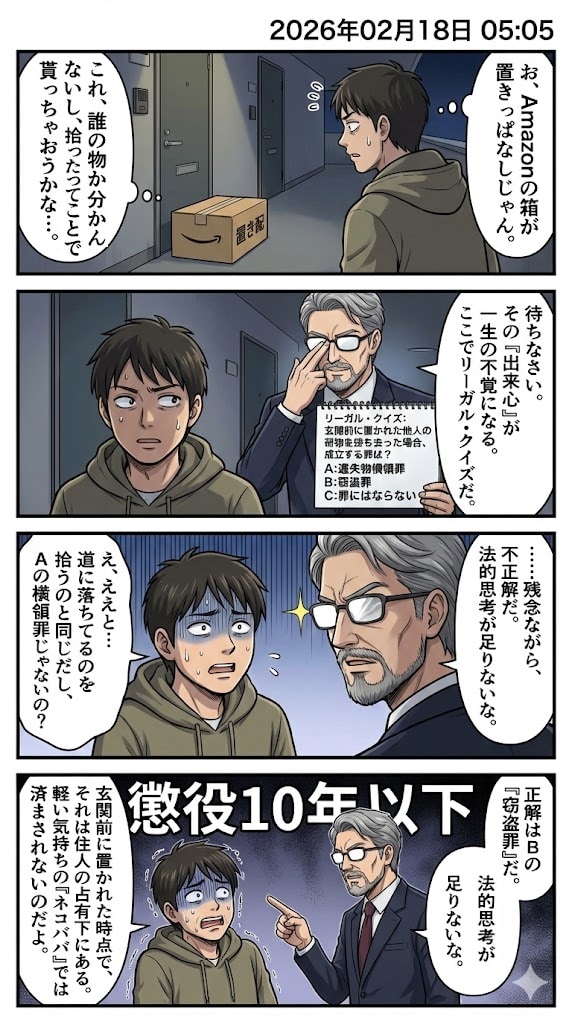 「置き配」を持ち去ったら何罪？　毎日漫画5時 | の人気AIイラスト・グラビア