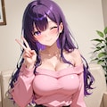 紫髪娘(オフショルダーセーターのすがた) 2枚目