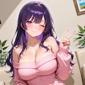 紫髪娘(オフショルダーセーターのすがた) 7枚目