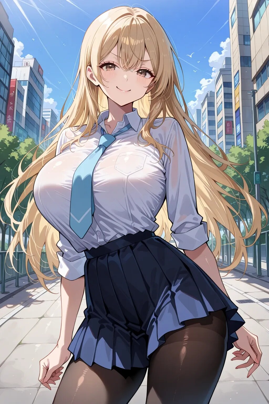 金髪JKポージング練習 | の人気AIイラスト・グラビア