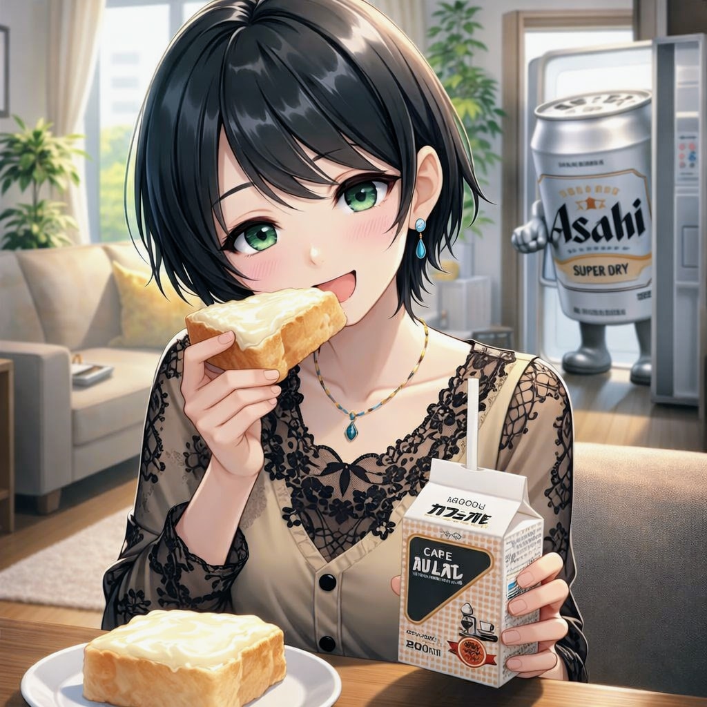 クリームボックスを食べる藍音ちゃん