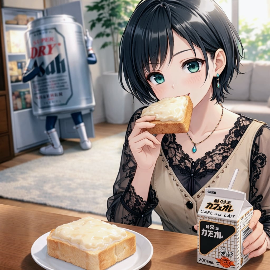 クリームボックスを食べる藍音ちゃん