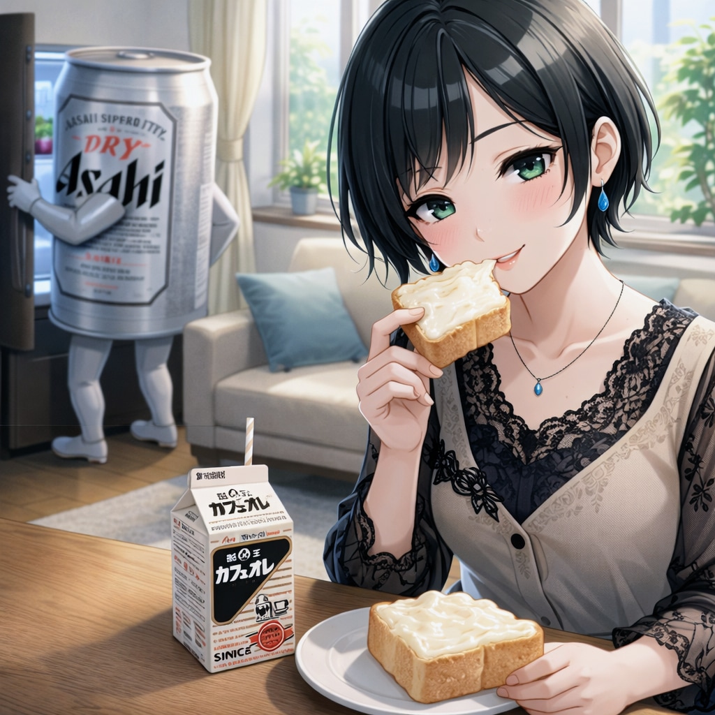 クリームボックスを食べる藍音ちゃん