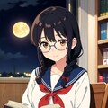 三つ編み少女の読書 4枚目