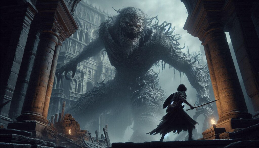 死にゲーで初見ボスに挑む！・・数十秒後にはズタボロのボロ雑巾にされる💦（死にゲーの定番ｗ）