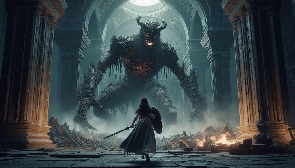 死にゲーで初見ボスに挑む！・・数十秒後にはズタボロのボロ雑巾にされる💦（死にゲーの定番ｗ）