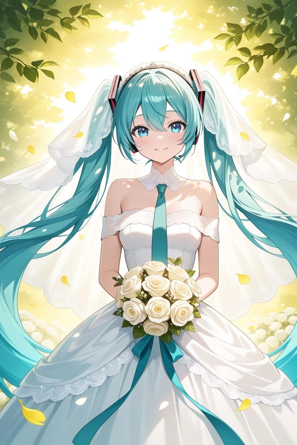 ウエディングドレス姿初音ミク