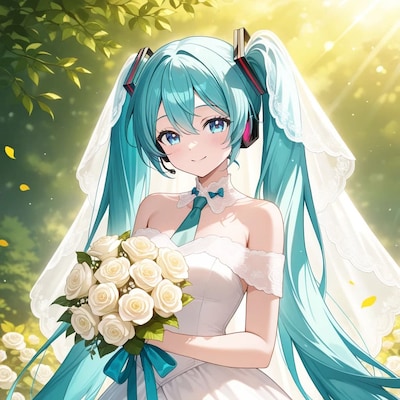 ウエディングドレス姿初音ミク