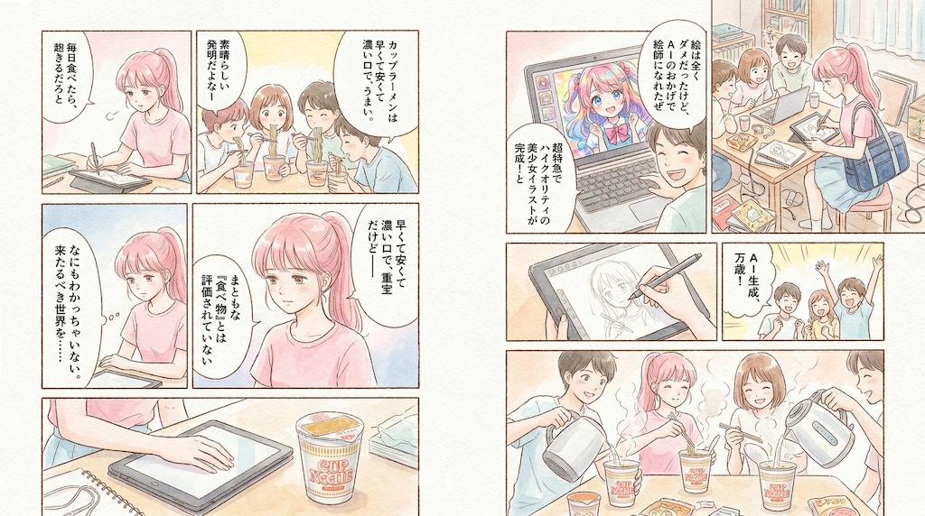 【一発出しマンガ】３分間の神絵師