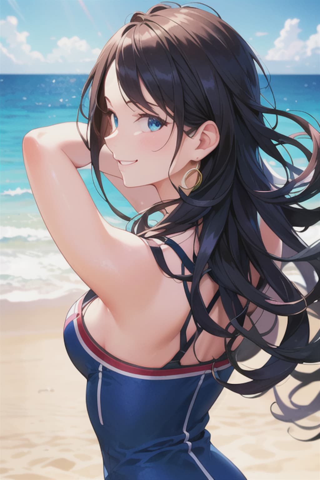 後ろ姿の水着達