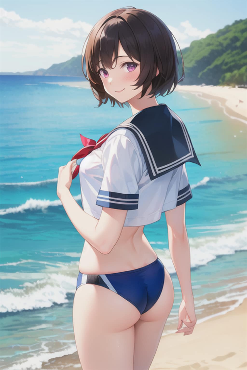 後ろ姿の水着達