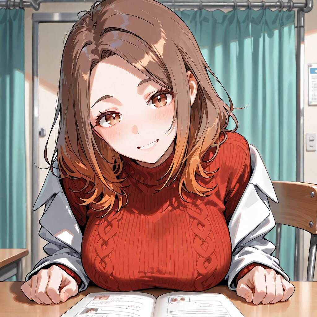 保健室で追試とはねぇ……(笑)。ほらっ、男の子って、こういうので集中力を乱しちゃうのよねぇ♡