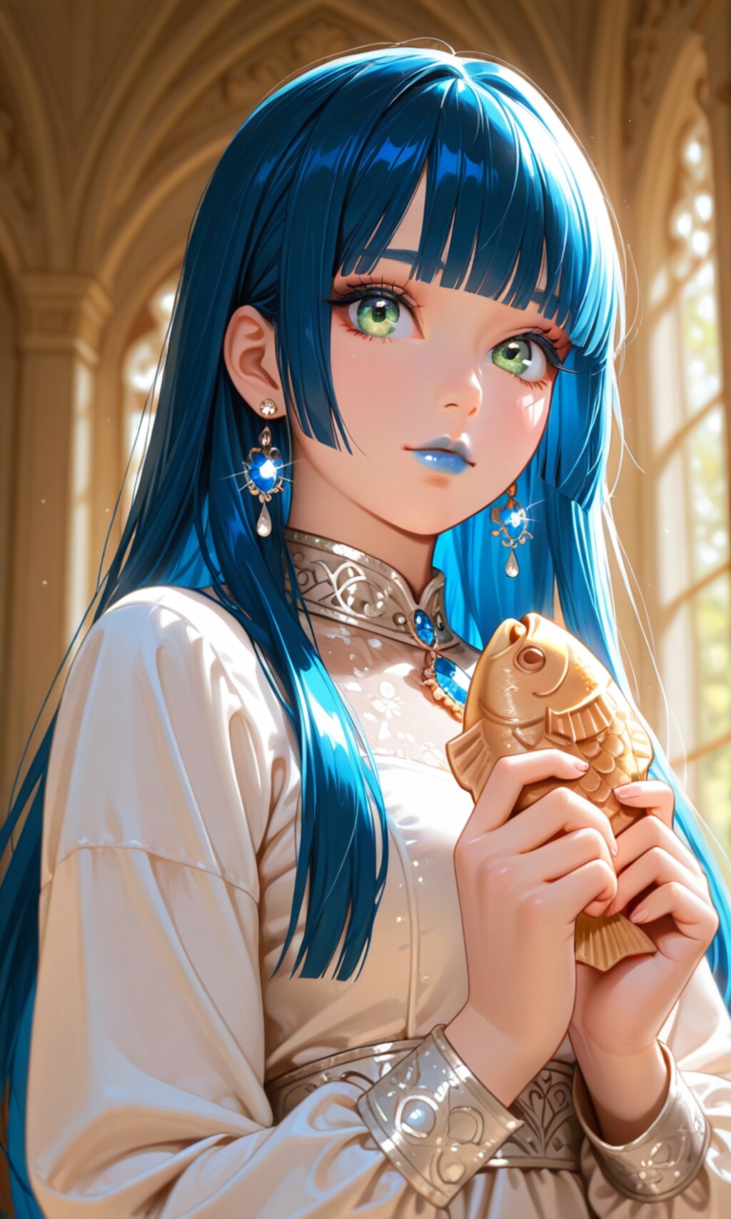 たい焼きを持つ姫様