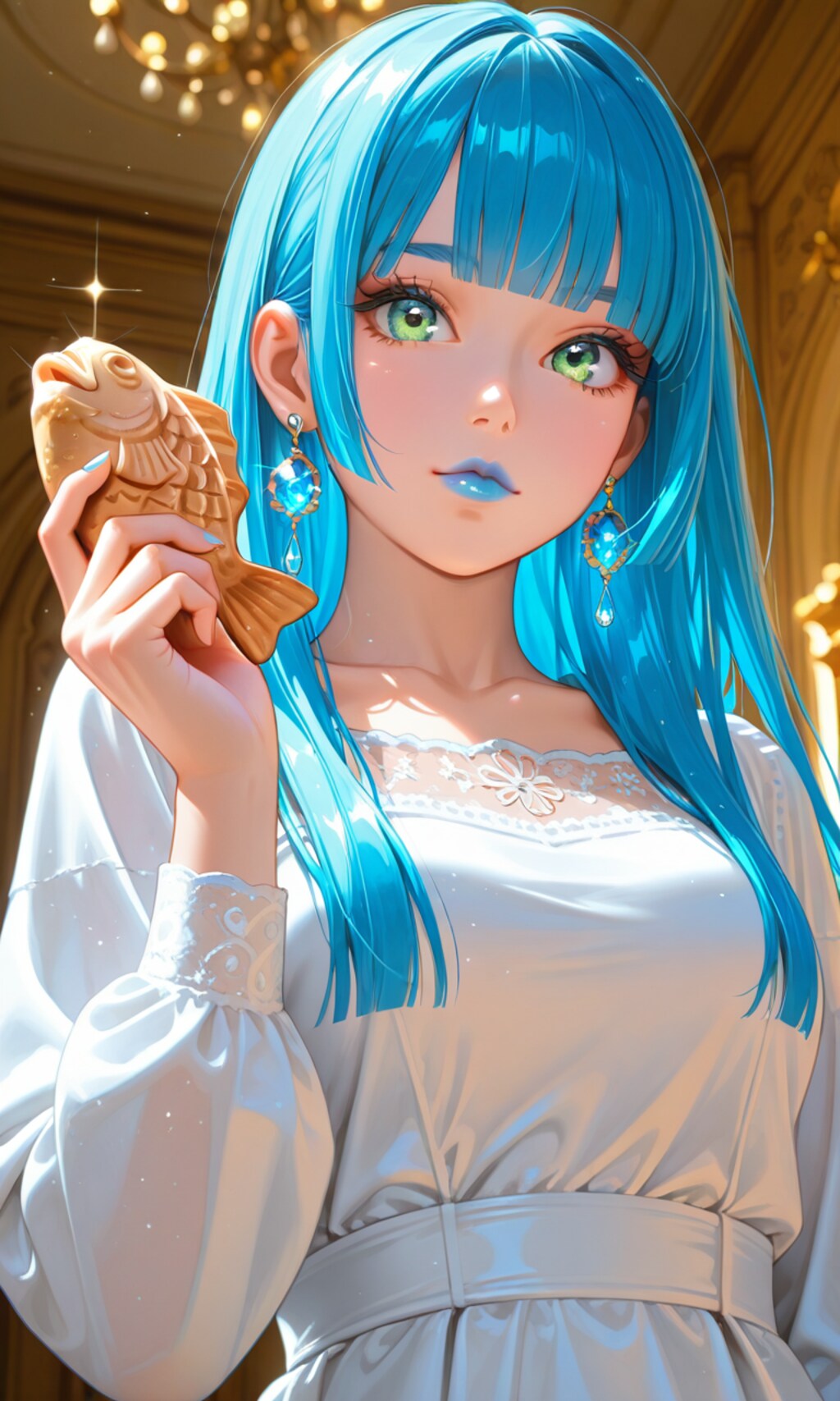 たい焼きを持つ姫様